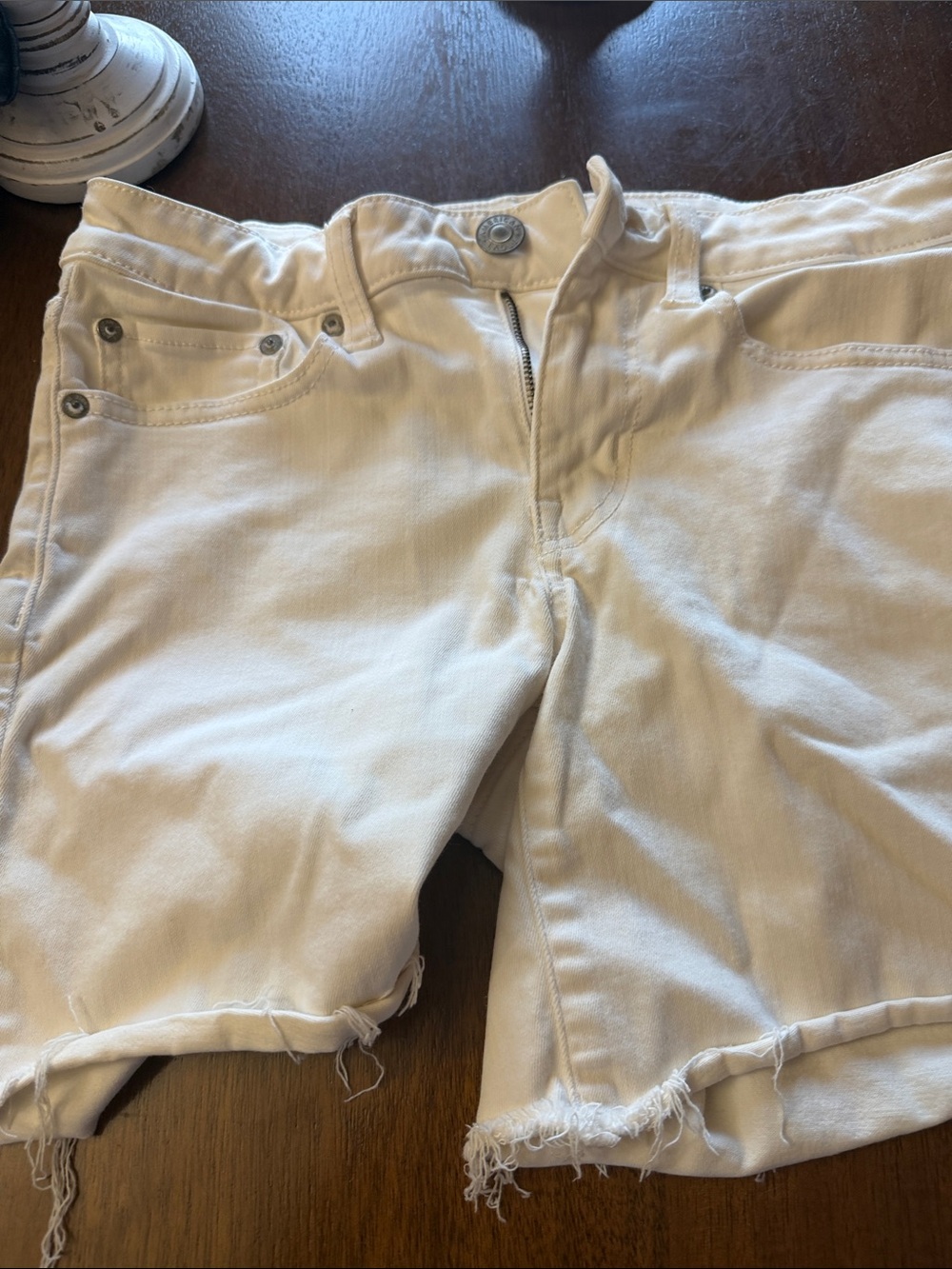 American Eagle Outfitters White Denim Cutoff Shorts